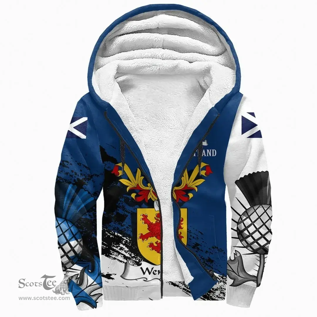 Scottish Wemyss Clan Scottish Family Crest Scotland Alba Thistle Sherpa Hoodie