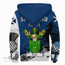 Scottish Peter Clan Scottish Family Crest Scotland Alba Thistle Sherpa Hoodie