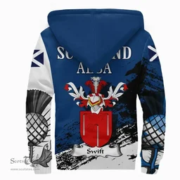 Scottish Swift or Swifte Clan Scottish Family Crest Scotland Alba Thistle Sherpa Hoodie