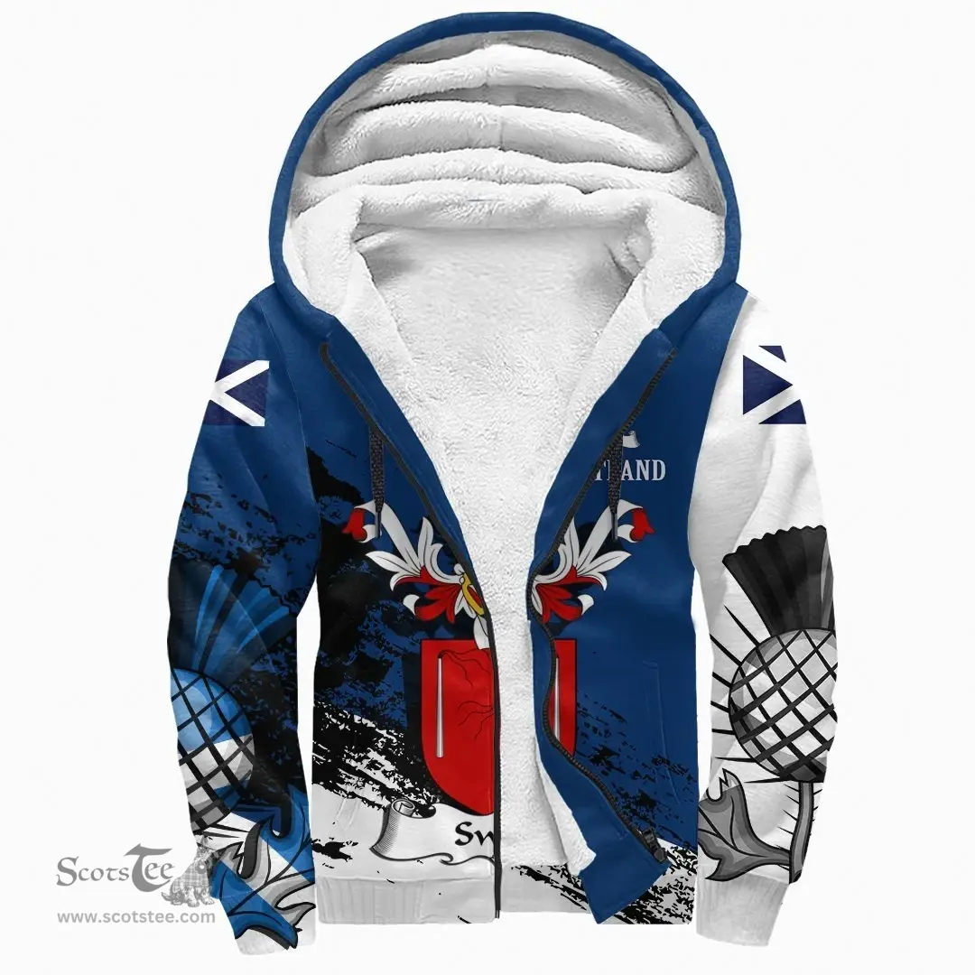 Scottish Swift or Swifte Clan Scottish Family Crest Scotland Alba Thistle Sherpa Hoodie
