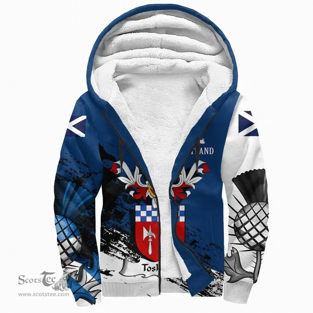 Scottish Toshach Clan Scottish Family Crest Scotland Alba Thistle Sherpa Hoodie