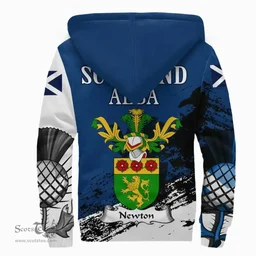 Scottish Newton Clan Scottish Family Crest Scotland Alba Thistle Sherpa Hoodie
