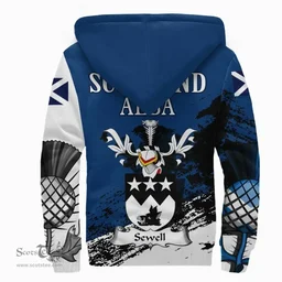 Scottish Sewell or Shewal Clan Scottish Family Crest Scotland Alba Thistle Sherpa Hoodie