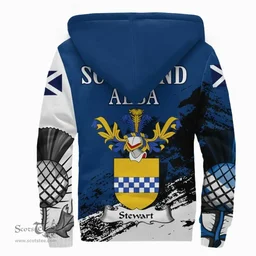 Scottish Stewart Clan Scottish Family Crest Scotland Alba Thistle Sherpa Hoodie