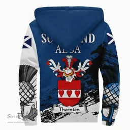 Scottish Thornton Clan Scottish Family Crest Scotland Alba Thistle Sherpa Hoodie