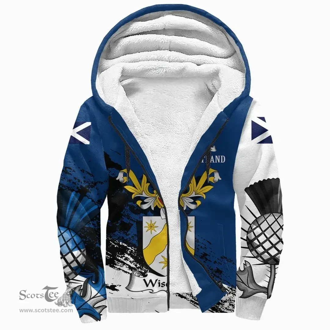 Scottish Wiseman Clan Scottish Family Crest Scotland Alba Thistle Sherpa Hoodie