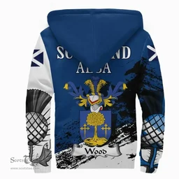 Scottish Wood Clan Scottish Family Crest Scotland Alba Thistle Sherpa Hoodie