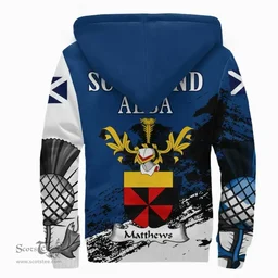Scottish Matthews Clan Scottish Family Crest Scotland Alba Thistle Sherpa Hoodie