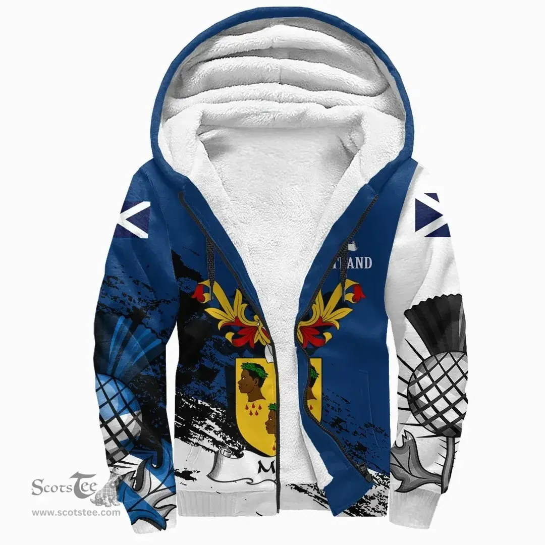 Scottish Moir Clan Scottish Family Crest Scotland Alba Thistle Sherpa Hoodie