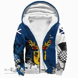 Scottish Moir Clan Scottish Family Crest Scotland Alba Thistle Sherpa Hoodie