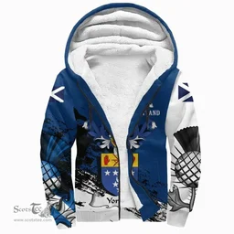 Scottish Yorston Clan Scottish Family Crest Scotland Alba Thistle Sherpa Hoodie