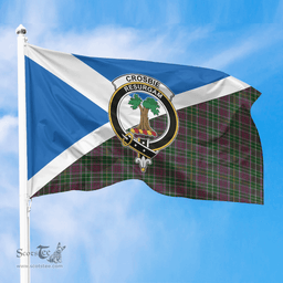 Scottish Crosbie Crest and Scotland Flag Scottish Tartan Flag