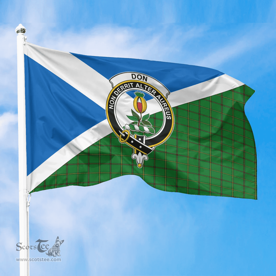 Scottish Don (Tribe of Mar) Crest and Scotland Flag Scottish Tartan Flag