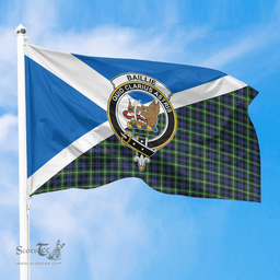 Scottish Baillie Modern Crest and Scotland Flag Scottish Tartan Flag