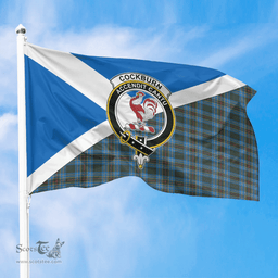 Scottish Cockburn Modern Crest and Scotland Flag Scottish Tartan Flag