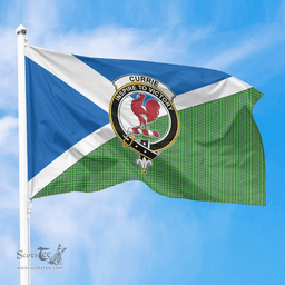 Scottish Currie Crest and Scotland Flag Scottish Tartan Flag