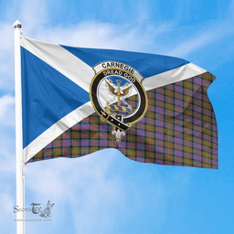 Scottish Carnegie Ancient Crest and Scotland Flag Scottish Tartan Flag