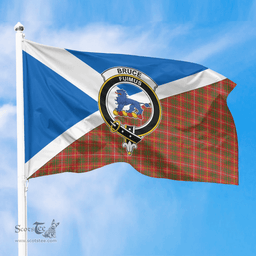 Scottish Bruce Modern Crest and Scotland Flag Scottish Tartan Flag