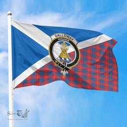 Scottish Galloway Red Crest and Scotland Flag Scottish Tartan Flag