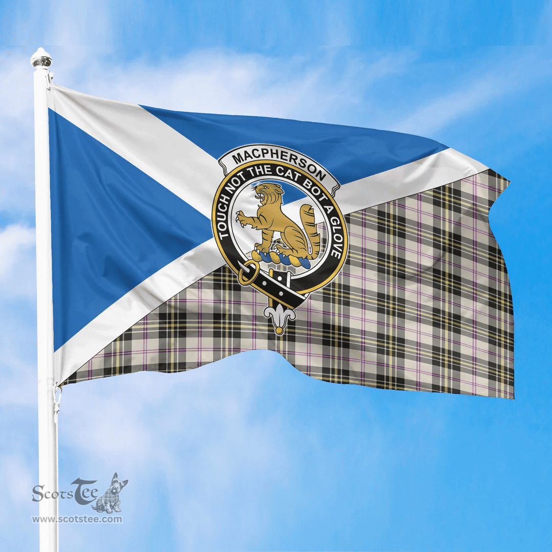 Scottish MacPherson Dress Ancient Crest and Scotland Flag Scottish Tartan Flag