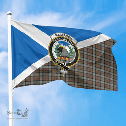 Scottish MacLaren Weathered Crest and Scotland Flag Scottish Tartan Flag