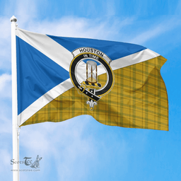 Scottish Houston Crest and Scotland Flag Scottish Tartan Flag