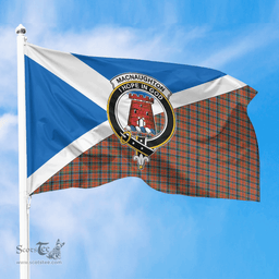 Scottish MacNaughton Ancient Crest and Scotland Flag Scottish Tartan Flag