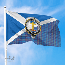 Scottish Mercer Modern Crest and Scotland Flag Scottish Tartan Flag