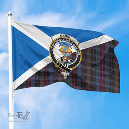 Scottish Nairn Crest and Scotland Flag Scottish Tartan Flag