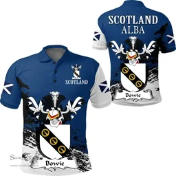 Scottish Bowie Clan Scottish Family Crest Scotland Alba Thistle Polo Shirt