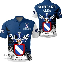 Scottish Bisset Clan Scottish Family Crest Scotland Alba Thistle Polo Shirt