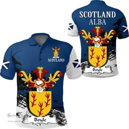 Scottish Boyle Clan Scottish Family Crest Scotland Alba Thistle Polo Shirt