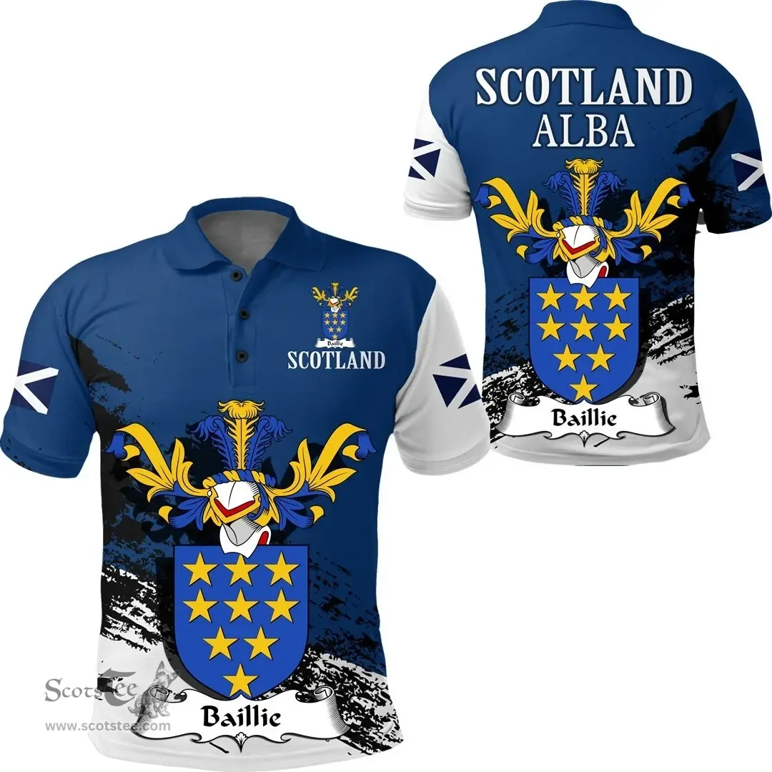 Scottish Baillie Clan Scottish Family Crest Scotland Alba Thistle Polo Shirt