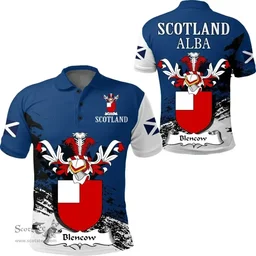 Scottish Blencow or Blencowe Clan Scottish Family Crest Scotland Alba Thistle Polo Shirt