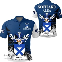 Scottish Boyes Clan Scottish Family Crest Scotland Alba Thistle Polo Shirt