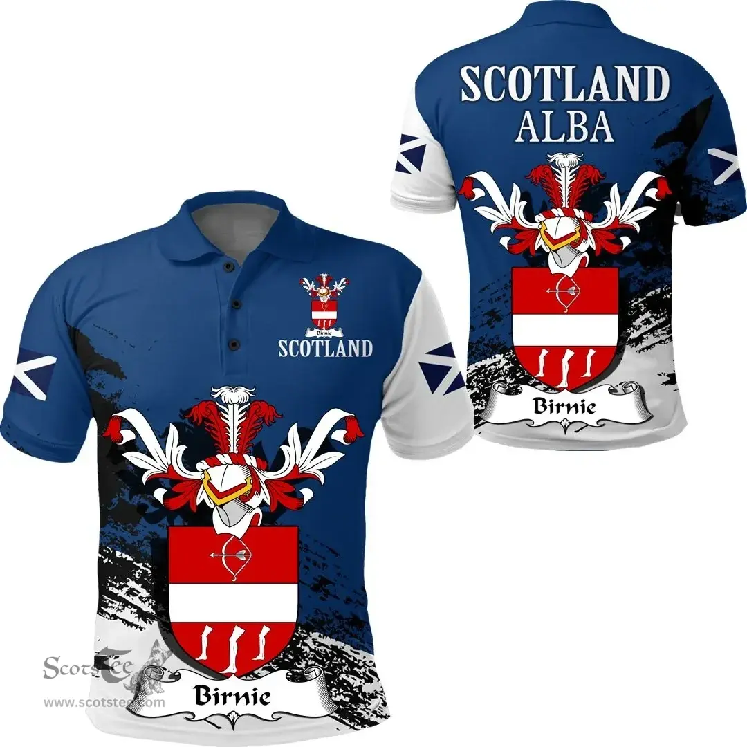 Scottish Birnie Clan Scottish Family Crest Scotland Alba Thistle Polo Shirt