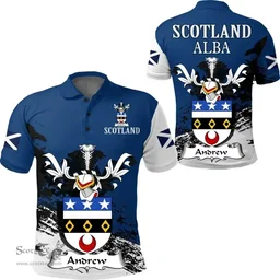 Scottish Andrew Clan Scottish Family Crest Scotland Alba Thistle Polo Shirt