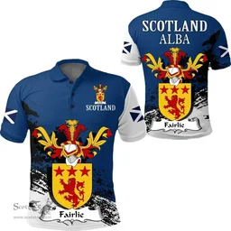 Scottish Fairlie Clan Scottish Family Crest Scotland Alba Thistle Polo Shirt