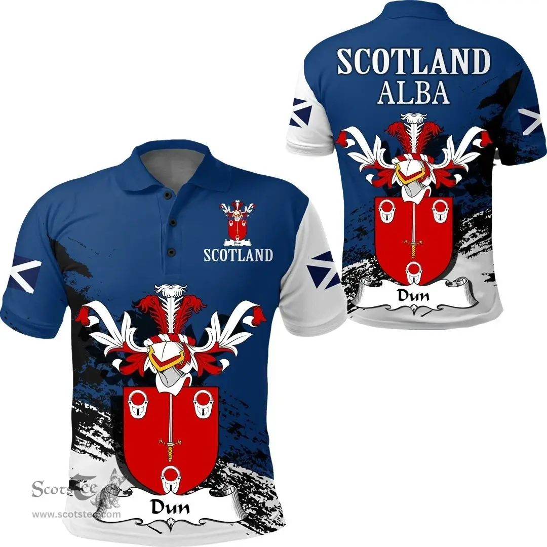 Scottish Dun Clan Scottish Family Crest Scotland Alba Thistle Polo Shirt