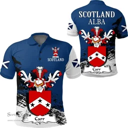 Scottish Carr Clan Scottish Family Crest Scotland Alba Thistle Polo Shirt