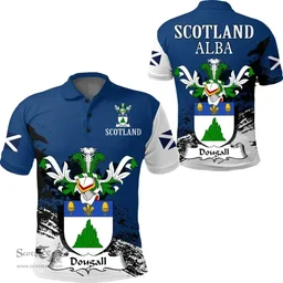 Scottish Dougall Clan Scottish Family Crest Scotland Alba Thistle Polo Shirt