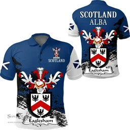 Scottish Eaglesham Clan Scottish Family Crest Scotland Alba Thistle Polo Shirt