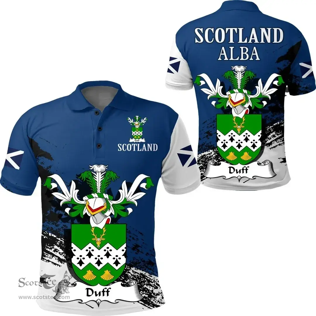 Scottish Duff Clan Scottish Family Crest Scotland Alba Thistle Polo Shirt