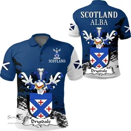 Scottish Drysdale Clan Scottish Family Crest Scotland Alba Thistle Polo Shirt