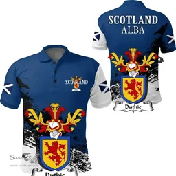 Scottish Duthie Clan Scottish Family Crest Scotland Alba Thistle Polo Shirt