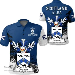 Scottish Graden Clan Scottish Family Crest Scotland Alba Thistle Polo Shirt