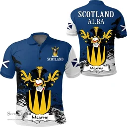 Scottish Mearns Clan Scottish Family Crest Scotland Alba Thistle Polo Shirt