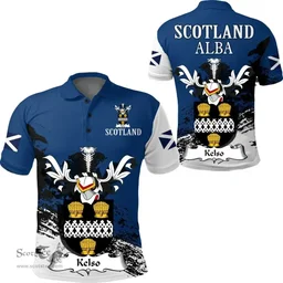 Scottish Kelso Clan Scottish Family Crest Scotland Alba Thistle Polo Shirt