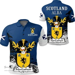 Scottish MacCasland or Cousland Clan Scottish Family Crest Scotland Alba Thistle Polo Shirt
