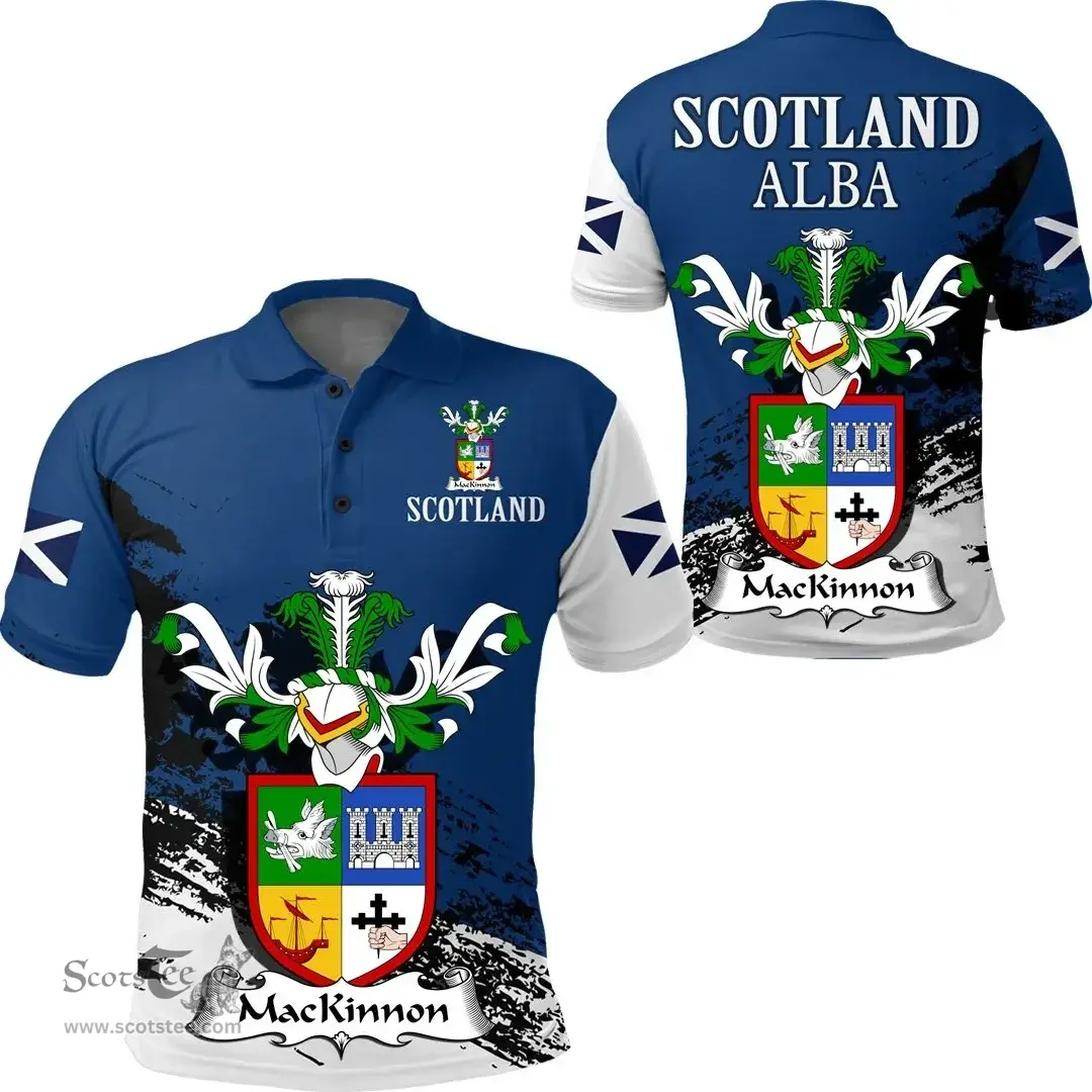 Scottish MacKinnon Clan Scottish Family Crest Scotland Alba Thistle Polo Shirt